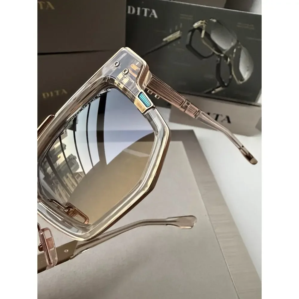 DITA MACH NINE DTS 478 02 Khaki Crystal Rose Gold Grey Sunglasses AUTHENTIC